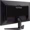 Un écran d'ordinateur noir de la marque ViewSonic, montré de dos, installé sur un support moderne et stable.