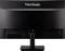 Dos d'un moniteur ViewSonic. Boîtier noir avec un socle central. Logo de l'entreprise représenté en haut.