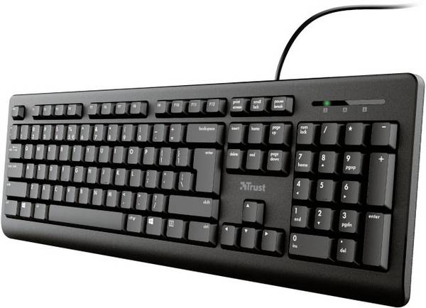 Trust PRIMO filaire Clavier allemand, QWERTZ noir avec clavier numérique