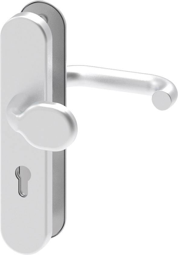 Ensemble de poignée de porte en métal avec ouverture de clé et poignée arrondie, adapté aux portes intérieures ou extérieures.