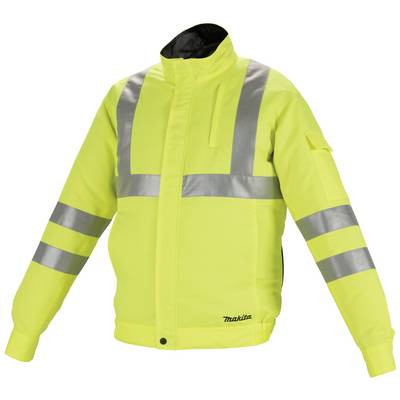 Petite veste de sécurité jaune avec des bandes réfléchissantes et une poche sur la manche. Adaptée pour une meilleure visibilité dans l'obscurité.