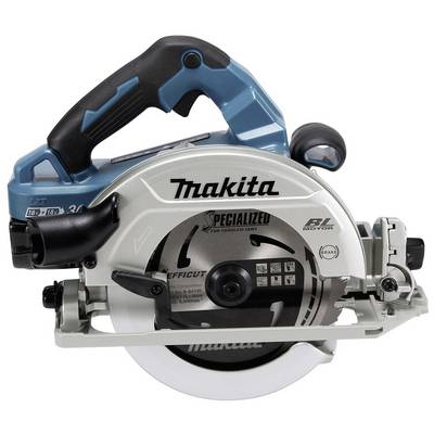 Scie circulaire manuelle Makita avec poignée bleue et boîtier argenté, adaptée pour la coupe précise du bois et d'autres matériaux.