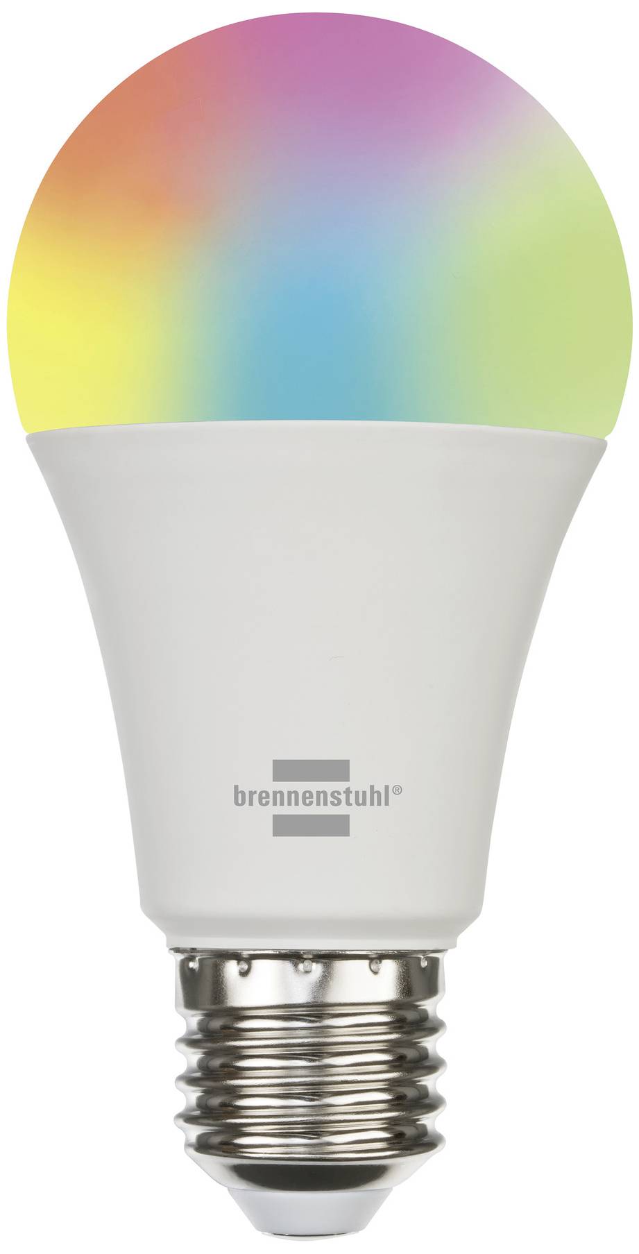 Une ampoule LED avec lumière colorée et culot E27.