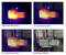 Quatre images montrent un appareil électrique sous différentes perspectives et avec différents recouvrements d'imagerie thermique.