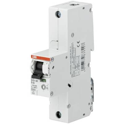 Un disjoncteur de protection blanc de la marque ABB, modèle S751 DR, avec un interrupteur noir et un marquage technique sur la face avant.