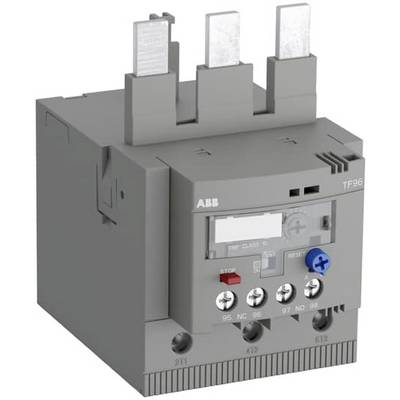Un interrupteur de protection moteur électrique gris avec trois bornes de connexion en haut. Face avant équipée de boutons et d'un bouton rotatif pour le contrôle.