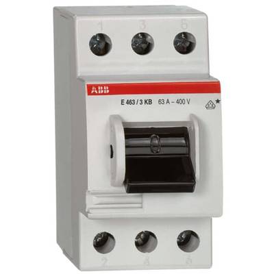 Un disjoncteur triphasé de type 'E 463/3 KB', conçu pour 63 A et 400 V.