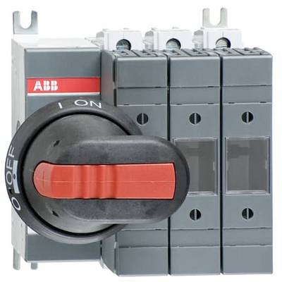 'Sectionneur ABB avec levier rouge, indiquant la position 'I' pour Marche et 'O' pour Arrêt. Adapté aux applications industrielles.'