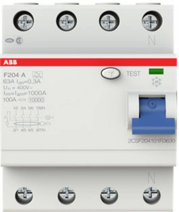 <br> ABB<br> 2CSF204101R3630<br> F204 A-63/0,3<br> Interrupteur différentiel<br> <br> A<br> <br> <br> 4 pôles<br> 63 A<br> 0.3 A<br> 400 V<br>