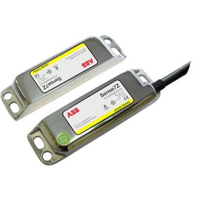 Deux dispositifs de capteurs ABB portant la désignation 'SenseZ'. L'un dispose d'une connexion câblée. Utilisés dans des applications industrielles.