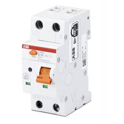 'Disjoncteur ABB S-ARC1, Type B16, 230V, compatible RFID. Boîtier blanc avec interrupteur orange.'