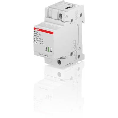 Dispositif de protection contre les surtensions de la marque ABB, modèle OVRL 125-500 P, 125 kA, 500 V~, avec boîtier gris et étiquette rouge.