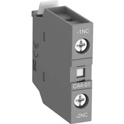 Image d'un interrupteur électrique gris portant l'inscription '-1NC' et 'CA4-01' sur la vis supérieure et '-2NC' sur la vis inférieure.
