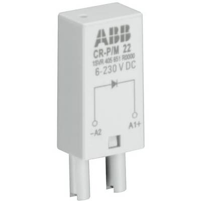 'ABB CR-P/M 22, 6-230 V DC Module relais, indique le schéma de câblage et les bornes de connexion A1+, A2.'