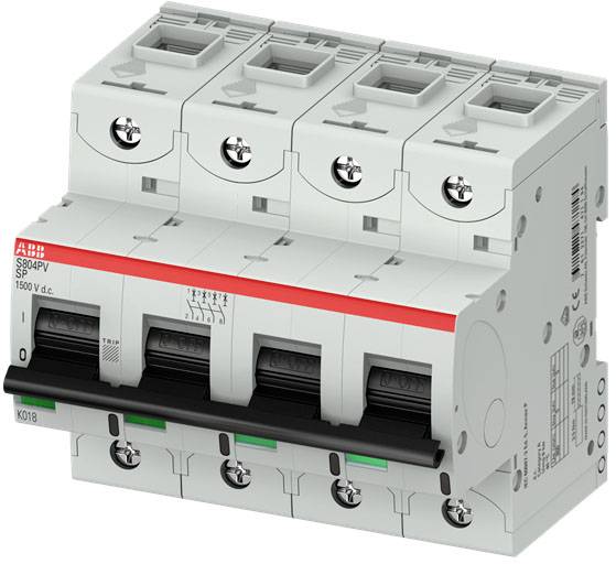 Un disjoncteur triphasé avec leviers de commande manuelle et étiquettes. Adapté pour une utilisation dans les installations électriques.