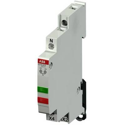Un accessoire électrique étroit et rectangulaire avec des marquages verts et rouges ainsi que des connexions, probablement un disjoncteur.