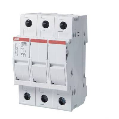 Un disjoncteur tripolaire avec boîtier blanc, adapté aux installations électriques industrielles.