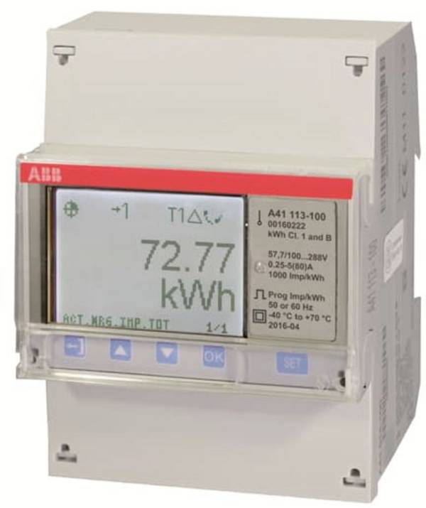 ABB A41 113-100 2CMA100240R1000 Compteur d'énergie monophasé  numérique  conformité  MID: oui Piece 1 pc(s)