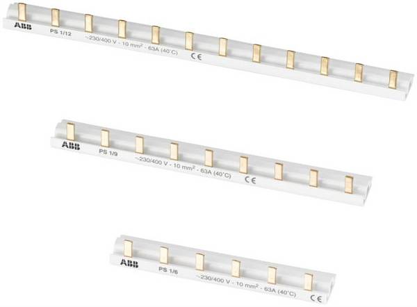 ABB 2CDL210001R1002 Rail de phase PS1/2 1 ph., 2 broches, 10 mm2 Rail de phase   gris  10 mm² 63 A     1 pc(s)