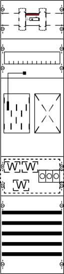 Dessin technique de diagramme : représente divers composants schématiques et symboles, probablement pour un système électrique ou mécanique.
