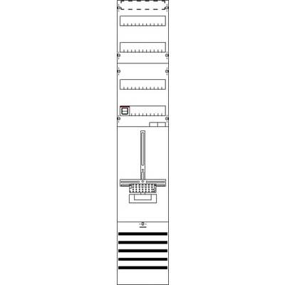 Schéma d'un tableau électrique montrant les fusibles, les interrupteurs et le câblage. Présente les composants et connexions typiques.