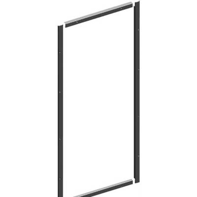 Cadre métallique de forme rectangulaire, vu depuis la perspective d'un encadrement de porte ou de fenêtre ouvert.