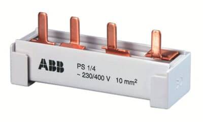 'Fusible de protection ABB PS 1/4 pour 230/400 V, 10 mm², avec contacts en cuivre, adapté aux applications électriques et à la protection.'