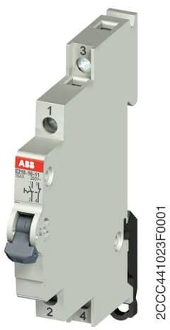 Disjoncteur unipolaire ABB, numéro de modèle 'S271B-16-10', gris, avec interrupteur à bascule noir, orienté verticalement.