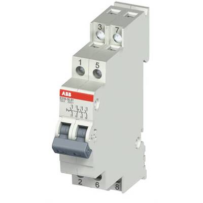 Le disjoncteur électrique avec un logo rouge 'ABB' est un modèle E217-B6-31. Il dispose de deux interrupteurs gris et de plusieurs connexions.