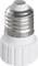 Un adaptateur avec un filetage E27 en haut et une base pour ampoule E14 en bas. Utilisé pour connecter de petites lampes à des supports plus grands.