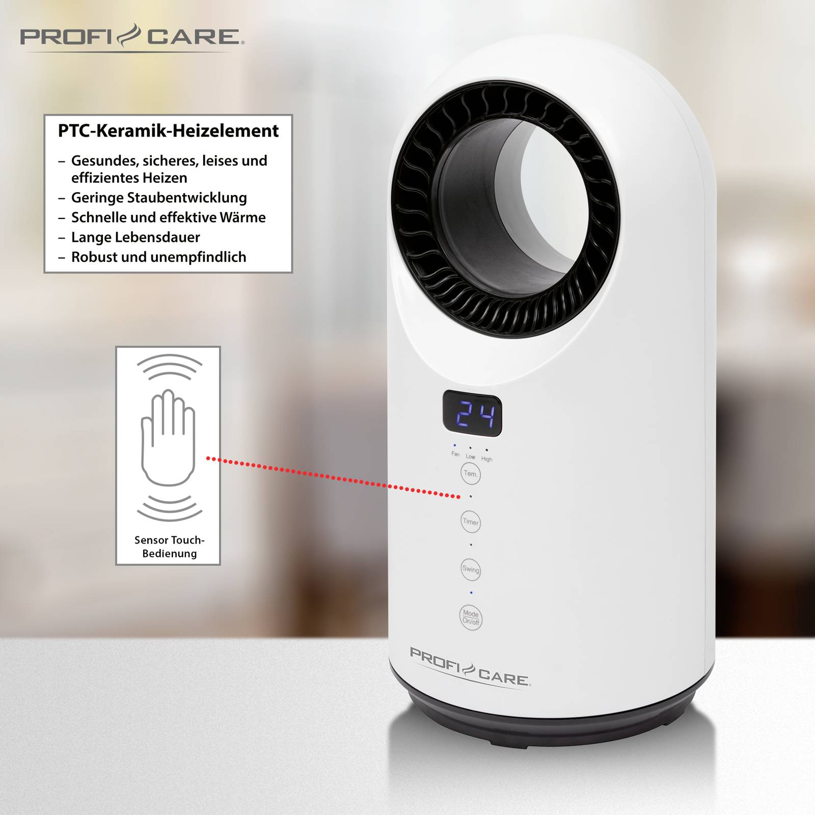 Profi-Care 330860 Radiateur soufflant céramique PC-HL 3086 blanc-8