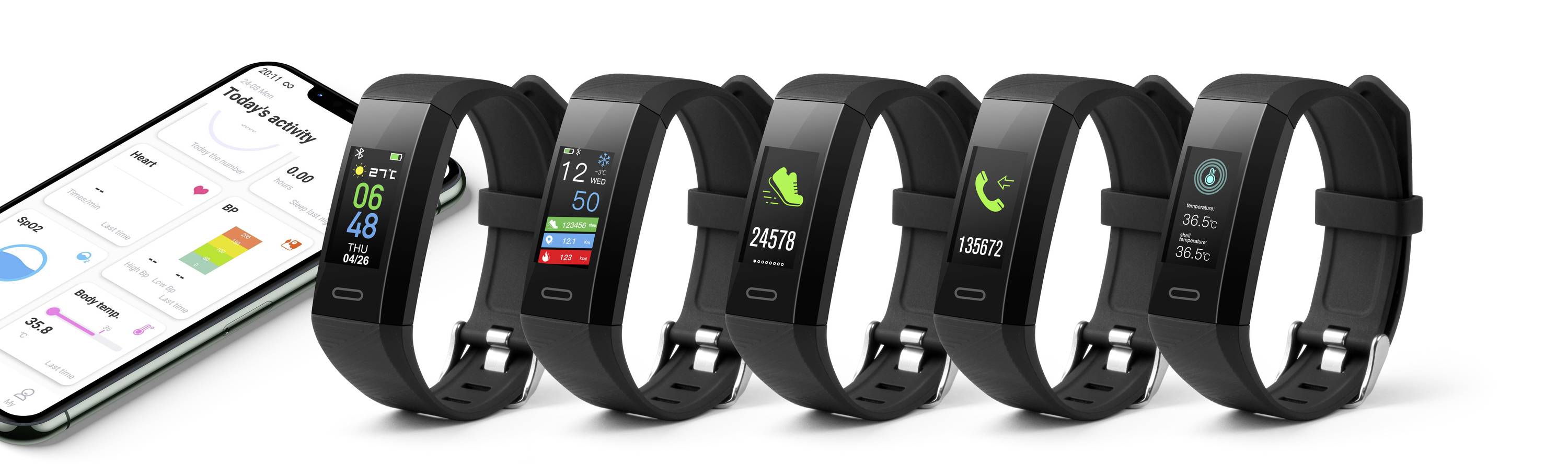 Technaxx TX-HR7 Bracelet connecté avec cardio-fréquencemètre TU noir-10