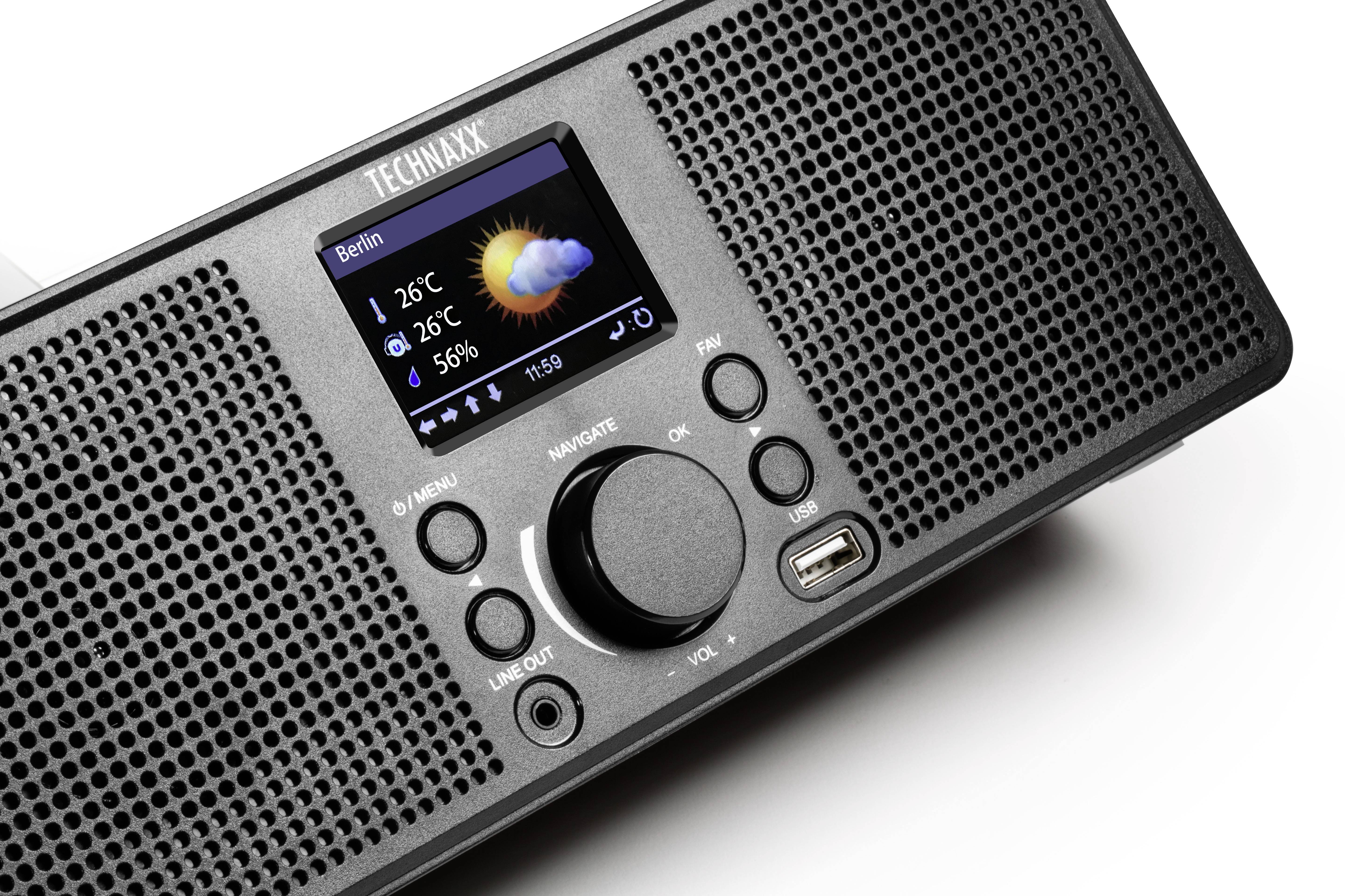 Technaxx TX-153 Radio de table Internet Internet USB, WiFi, radio internet noir-7