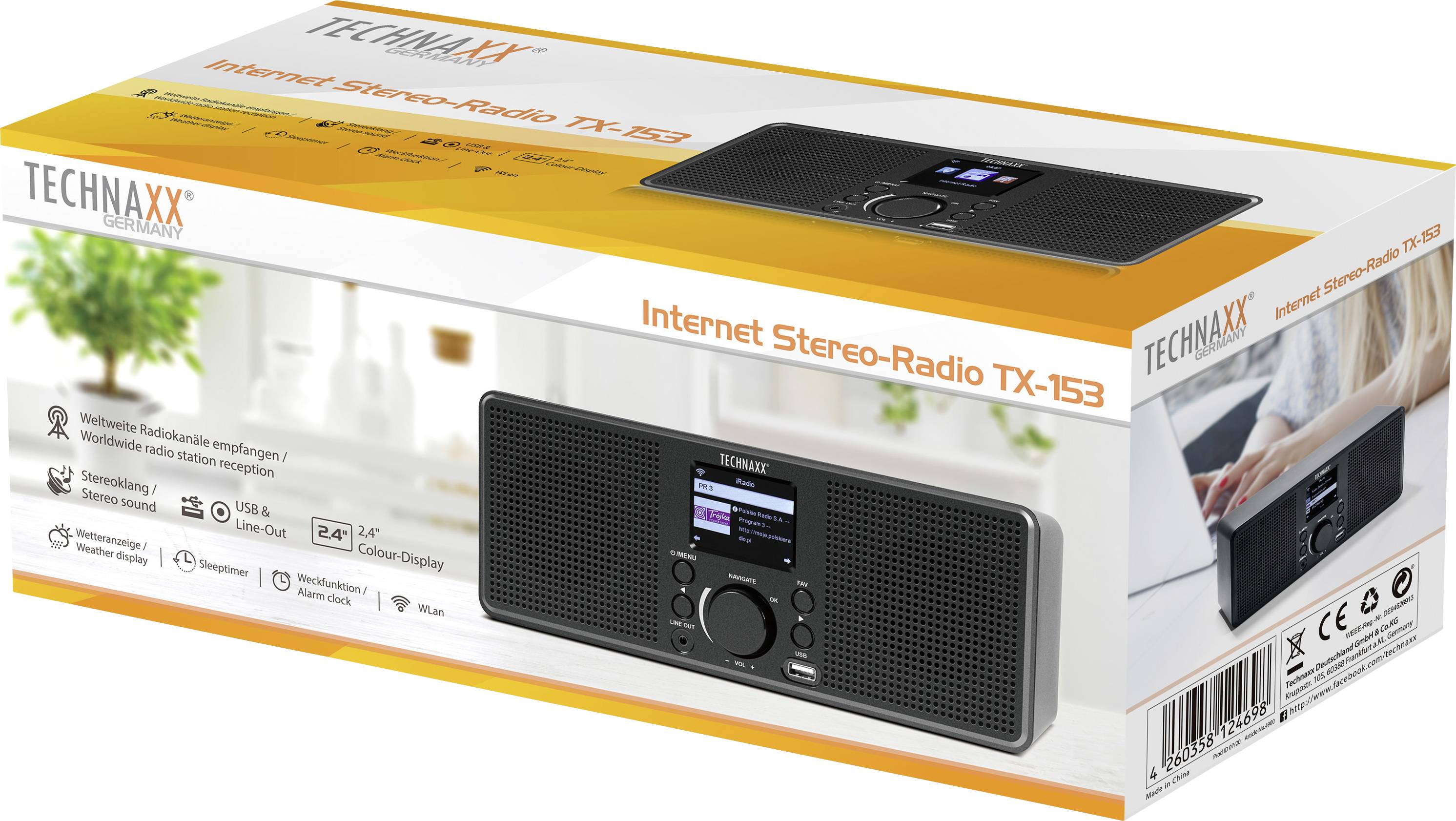Technaxx TX-153 Radio de table Internet Internet USB, WiFi, radio internet noir-9