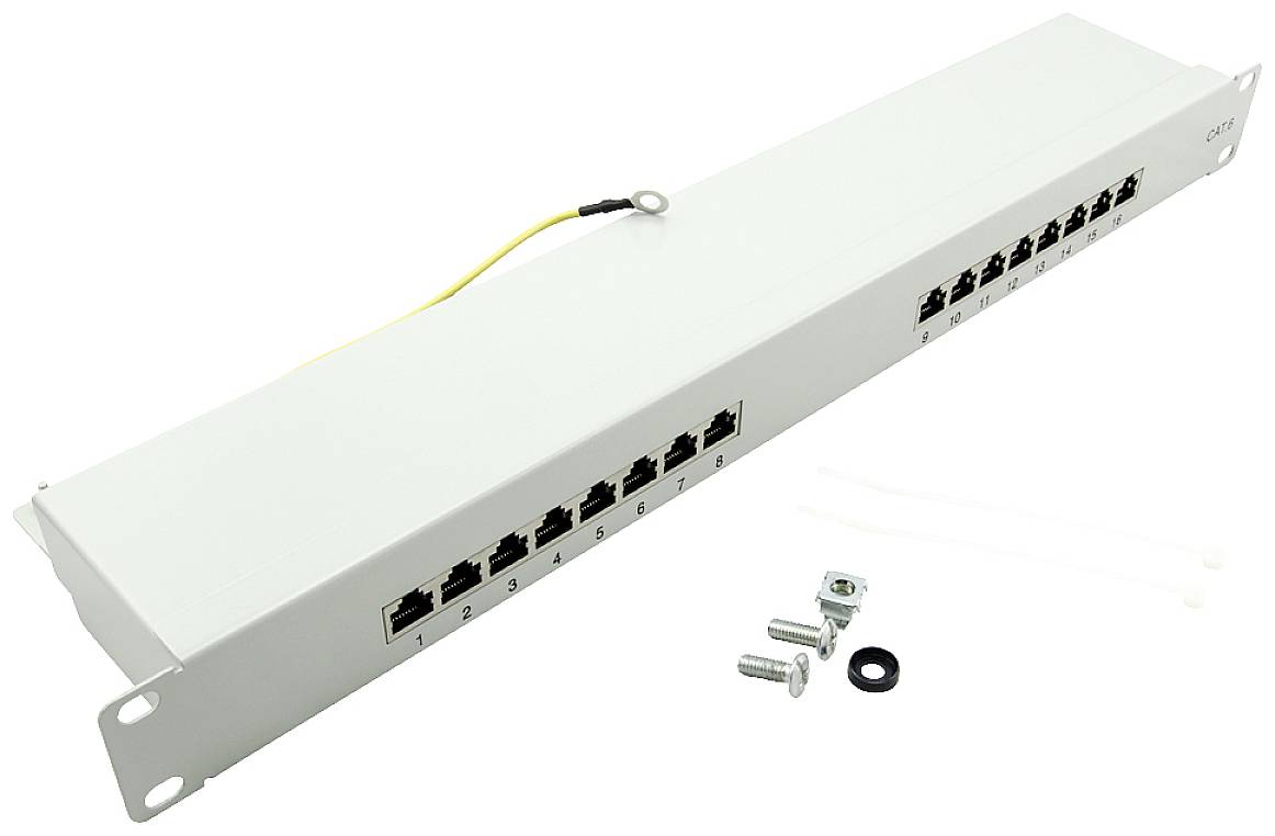 LogiLink NP0056 16 ports Panneau de brassage 483 mm (19") CAT 6 1 UH équipé