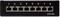 Une barrette de connexion de réseau noir avec huit ports Ethernet numérotés, étiquetée 'CAT.6A'.