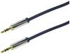 Câble de raccordement LogiLink CA10030 Jack audio 0.30 m bleu foncé (mat) contacts dorés