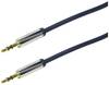 Câble de raccordement LogiLink CA10100 Jack audio 1.00 m noir (mat) gaine en PVC, contacts dorés, flexible