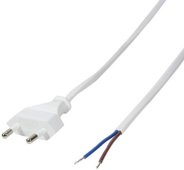 Câble de raccordement LogiLink alimentation [1x fiche Euro mâle - 1x extrémité(s) ouverte(s)] 1.50 m blanc