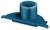 Bride en plastique bleu avec embout cylindrique, utilisée comme connexion de composants dans des applications mécaniques.