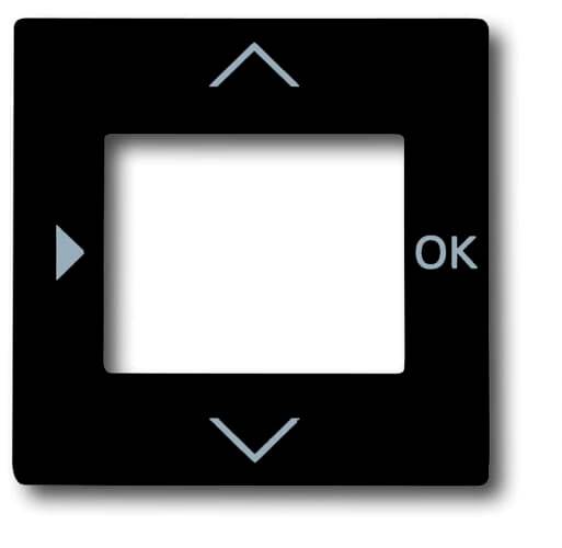 Touches de télécommande noires avec des flèches pointant vers le haut, le bas et la droite. Indication « OK » à droite du champ de touches carré.