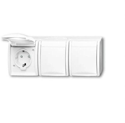 ABB 2CKA002084A0724 x3 Prise à contact de protection IP44 blanc pur (RAL 9010), blanc
