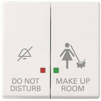 L'interrupteur présente deux options : « Ne pas déranger » avec un voyant rouge et « Faire la chambre » avec un voyant vert, symbolisées par des pictogrammes.