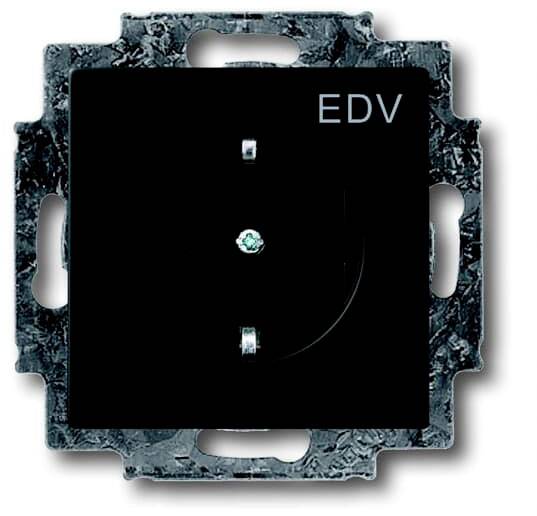Connexion réseau étiqueté 'EDV' en noir, dans un cadre carré.