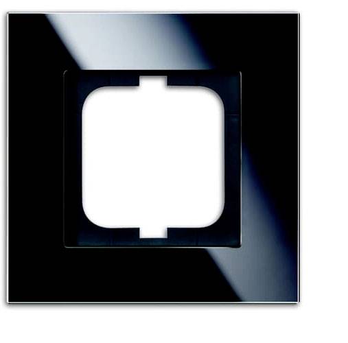 Cadre carré noir pour interrupteur lumineux à surface brillante.