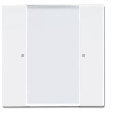 Un interrupteur élégant, rectangulaire, avec deux boutons sur un fond blanc, au design moderne et minimaliste.