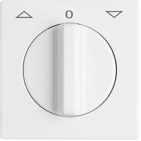 Bouton rotatif en position neutre, représenté avec un disque tournant et deux flèches.