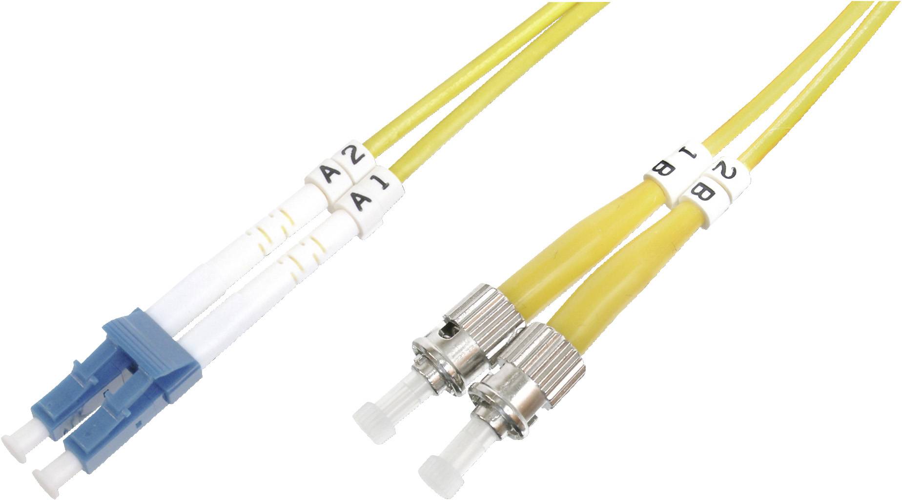 Digitus DK-2931-10 fibre optique FO Câble de raccordement 10.00 m jaune [1x LC mâle - 1x ST mâle] 9/125 µ Singlemode OS2