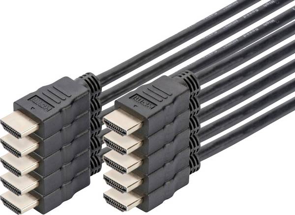 Câble de raccordement Digitus HDMI Fiche mâle HDMI-A, Fiche mâle HDMI-A 2.00 m noir AK-990920-020-S 4K UHD, canal de retour audio Câble HDMI