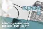 Câble DIGITUS USB-C vers connecteur Lightning 1m - certifié MFI - alimentation Compatible 2.0 - noir